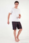 Pamuklu Regular Fit Bağlamalı Cepli Pijama Erkek Şort 6574004 YEŞİL