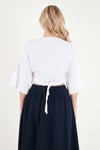 Pamuklu Regular Fit Bağlamalı Crop Kadın Kimono 668YL2783 BEYAZ
