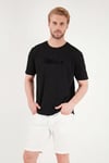 Pamuklu Regular Fit Baskılı Bisiklet Yaka Erkek T Shirt 5904061 SİYAH