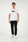 Pamuklu Regular Fit Baskılı Bisiklet Yaka Erkek T Shirt 5904061 EKRU