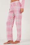 Pamuklu Regular Fit Baskılı Bisiklet Yaka Kadın Pijama Takımı 65723314 PEMBE