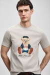 Pamuklu Regular Fit Baskılı Bisiklet Yaka Erkek T Shirt 111020305 TAŞ