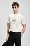 Pamuklu Regular Fit Baskılı Bisiklet Yaka Erkek T Shirt 111020307 KIRIK BEYAZ
