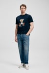 Pamuklu Regular Fit Baskılı Bisiklet Yaka Erkek T Shirt 111020305 LACİVERT