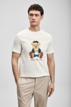 Pamuklu Regular Fit Baskılı Bisiklet Yaka Erkek T Shirt 111020305 KIRIK BEYAZ