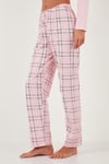 Pamuklu Regular Fit Baskılı Bisiklet Yaka Kadın Pijama Takımı 65723313 PUDRA