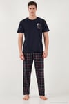 Pamuklu Regular Fit Baskılı Erkek Pijama Takımı 6096165 LACİVERT