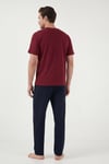 Pamuklu Regular Fit Baskılı Erkek Pijama Takımı 6096160 BORDO