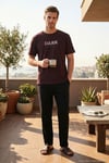 Pamuklu Regular Fit Baskılı Erkek Pijama Takımı 6096160 MÜRDÜM