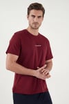 Pamuklu Regular Fit Baskılı Erkek Pijama Takımı 6096160 BORDO