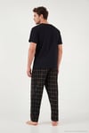 Pamuklu Regular Fit Baskılı Erkek Pijama Takımı 6096165 SİYAH