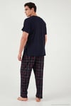 Pamuklu Regular Fit Baskılı Erkek Pijama Takımı 6096165 LACİVERT