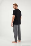 Pamuklu Regular Fit Baskılı Erkek Pijama Takımı 6096160 SİYAH