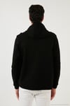Pamuklu Regular Fit  Baskılı Kanguru Cepli Kapüşonlu Erkek Sweat 6141005B SİYAH