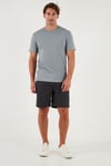 Pamuklu Regular Fit Bisiklet Yaka 5'li Paket Erkek T Shirt 59020204S5 Mürdüm-Kül-Mavi-Açık Gri-Ekru