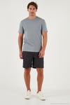 Pamuklu Regular Fit Bisiklet Yaka 5'li Paket Erkek T Shirt 59020204S5 Siyah-Vizon Yeşili-Mavi-Açık Gri-Ekru