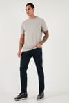 Pamuklu Regular Fit Bisiklet Yaka 5'li Paket Erkek T Shirt 59020204S5 Siyah-Mürdüm-Kül-Mavi-Açık Gri