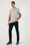 Pamuklu Regular Fit Bisiklet Yaka 5'li Paket Erkek T Shirt 59020204S5 Mürdüm-Vizon Yeşili-Kül-Mavi-Açık Gri