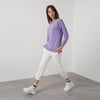 Pamuklu Regular Fit Bisiklet Yaka Basic Kadın Sweat 5863569 LİLA