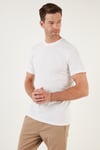 Pamuklu Regular Fit Bisiklet Yaka Basic Erkek T Shirt 59020201 BEYAZ