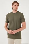 Pamuklu Regular Fit Bisiklet Yaka Basic Erkek T Shirt 5902387 HAKİ