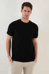 Pamuklu Regular Fit Bisiklet Yaka Basic Erkek T Shirt 5902387 SİYAH