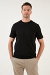 Pamuklu Regular Fit Bisiklet Yaka Basic Erkek T Shirt 59020201 SİYAH