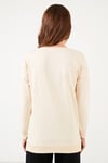 Pamuklu Regular Fit Bisiklet Yaka Basic Kadın Sweat 5863569 TAŞ