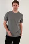 Pamuklu Regular Fit Bisiklet Yaka Basic Erkek T Shirt 5902387 AÇIK HAKİ