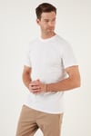 Pamuklu Regular Fit Bisiklet Yaka Basic Erkek T Shirt 59020201 BEYAZ