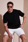 Pamuklu Regular Fit Bisiklet Yaka Basic Erkek T Shirt 5902772 SİYAH