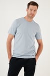 Pamuklu Regular Fit Bisiklet Yaka Basic Erkek T Shirt 59020201 ORTA MAVİ