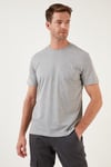 Pamuklu Regular Fit Bisiklet Yaka Basic Erkek T Shirt 59020201 GRİ MELANJ