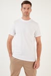 Pamuklu Regular Fit Bisiklet Yaka Basic Erkek T Shirt 59020201 BEYAZ