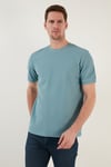 Pamuklu Regular Fit Bisiklet Yaka Basic Erkek T Shirt 5902387 MAVİ