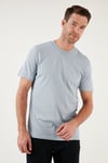 Pamuklu Regular Fit Bisiklet Yaka Basic Erkek T Shirt 59020201 ORTA MAVİ