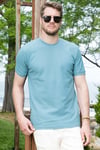 Pamuklu Regular Fit Bisiklet Yaka Basic Erkek T Shirt 5902387 MAVİ