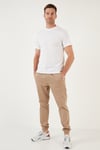 Pamuklu Regular Fit Bisiklet Yaka Basic Erkek T Shirt 59020201 BEYAZ