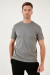 Pamuklu Regular Fit Bisiklet Yaka Basic Erkek T Shirt 59020201 AÇIK HAKİ