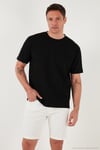 Pamuklu Regular Fit Bisiklet Yaka Basic Erkek T Shirt 5902772 SİYAH