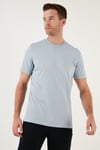 Pamuklu Regular Fit Bisiklet Yaka Basic Erkek T Shirt 59020201 ORTA MAVİ