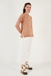 Pamuklu Regular Fit Bisiklet Yaka Basic Kadın Sweat 5863569 BİSKÜVİ