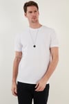 Pamuklu Regular Fit Bisiklet Yaka Basic Erkek T Shirt 5902387 BEYAZ