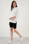 Pamuklu Regular Fit Bisiklet Yaka Basic Kadın Sweat 5863569 EKRU