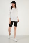 Pamuklu Regular Fit Bisiklet Yaka Basic Kadın Sweat 5863569 EKRU