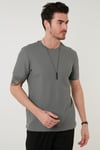 Pamuklu Regular Fit Bisiklet Yaka Basic Erkek T Shirt 5902387 AÇIK HAKİ