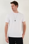 Pamuklu Regular Fit Bisiklet Yaka Basic Erkek T Shirt 5902387 BEYAZ