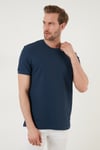 Pamuklu Regular Fit Bisiklet Yaka Basic Erkek T Shirt 5902387 İNDİGO