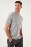 Pamuklu Regular Fit Bisiklet Yaka Basic Erkek T Shirt 59020201 GRİ MELANJ