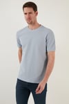 Pamuklu Regular Fit Bisiklet Yaka Basic Erkek T Shirt 5902387 AÇIK GRİ